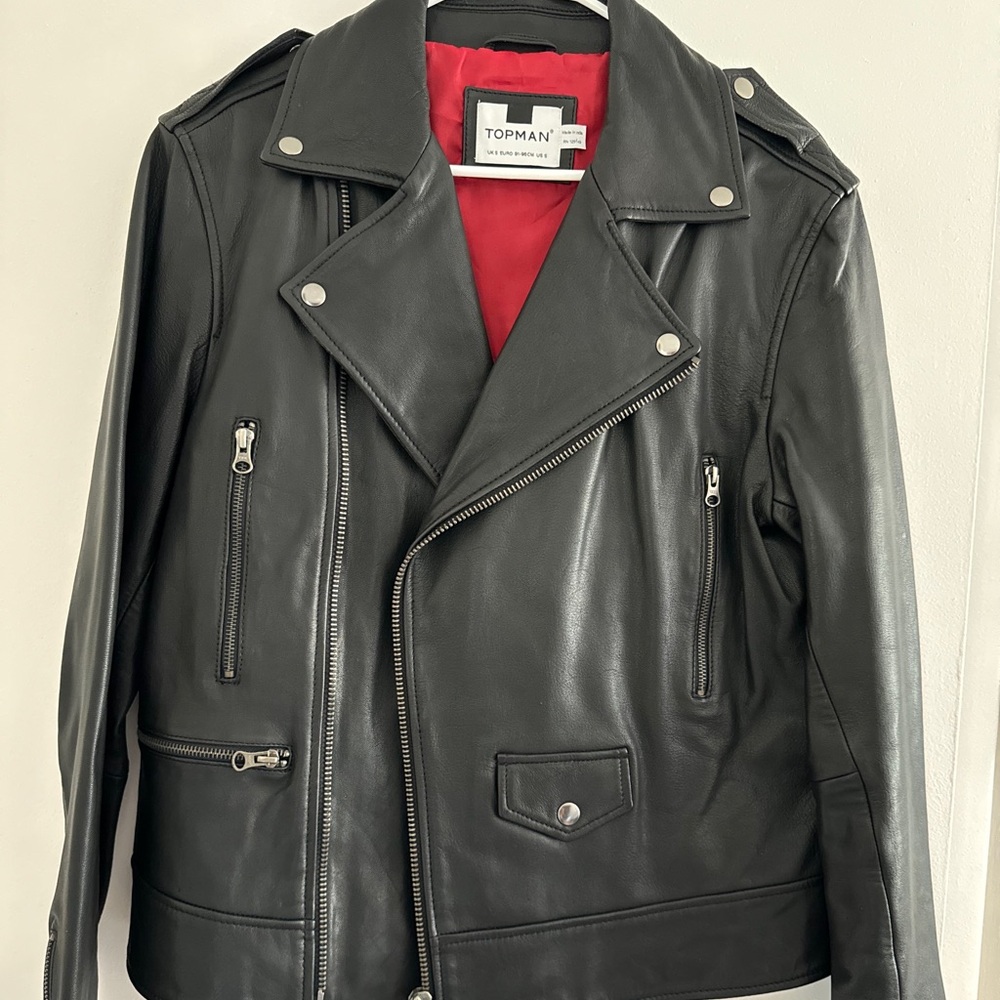 Topman Genuine Leather Jacket, men’s size S